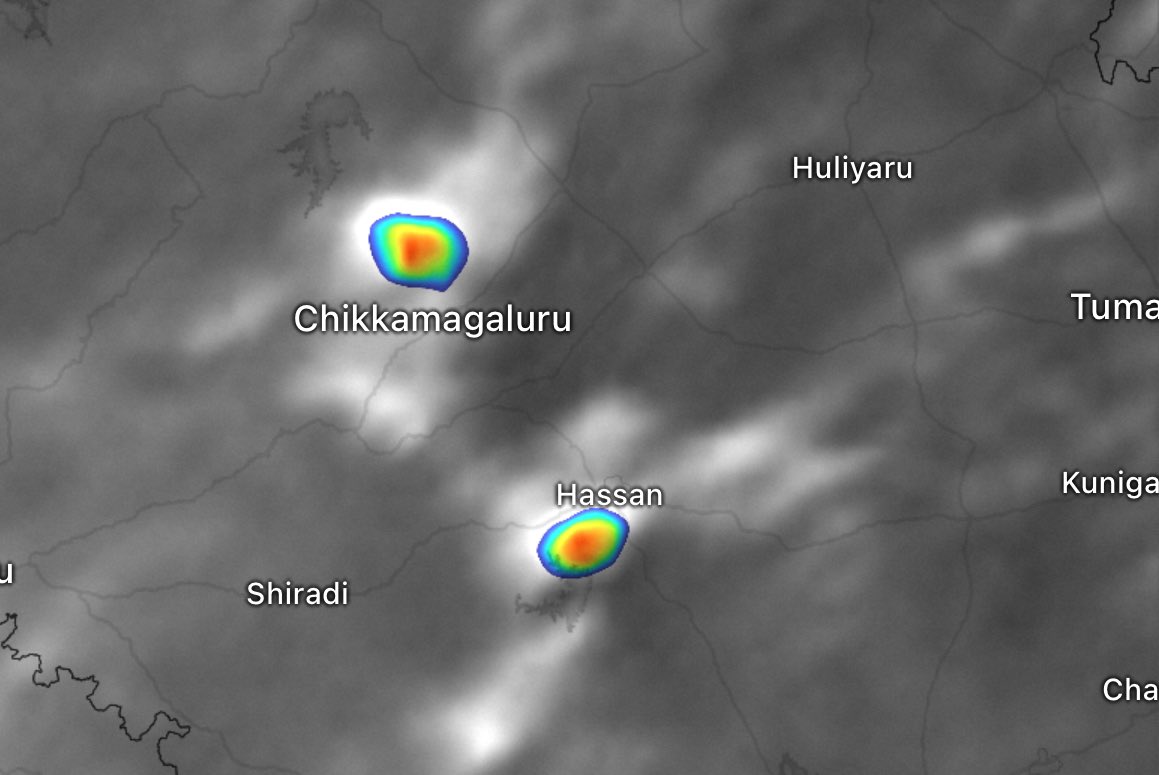 Thunderstorm popups in Muttinapura in Chikkamagaluru & other near Gorur in Hassan ⛈️⛈️ #KarnatakaRains