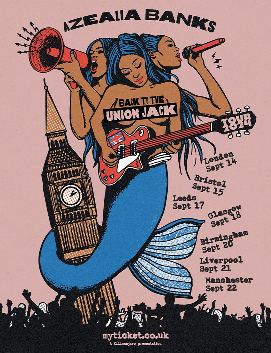 Don't miss your chance to see Azealia Banks when she heads to the UK in September! Tickets for the 'Back To The Union Jack' Tour go on sale at 10am: gigseekr.com/tour/7az