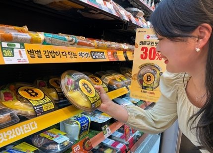 E-Mart 24 menjual lunchbox Bitcoin seharga 5.900 won, bekerjasama dengan exchange Bithumb. Pembeli bisa dapat koin crypto bitcoin senilai total 30 ribu Won dengan beli lunchbox ini. n.news.naver.com/article/032/00…
