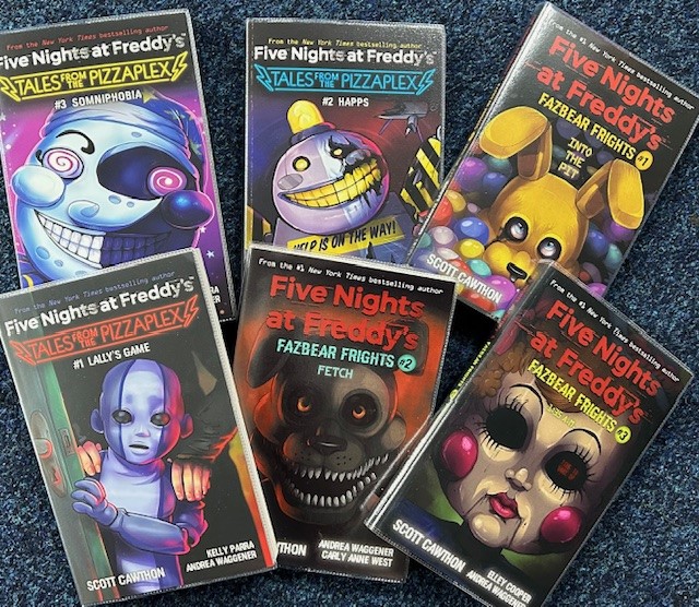 What to read first? Some brilliant new books have arrived. We can't wait for these to be read by our students #schoollibrary #NewBooks #fiction #FiveNightsAtFreddys #bookseries #lovetoread #readingforpleasure @BrownsBFS @AccReader