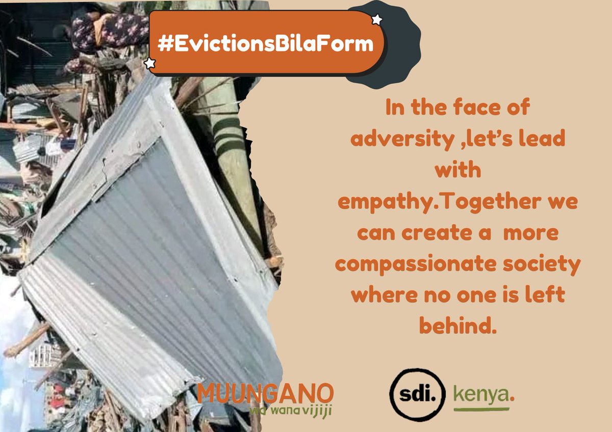 Let's stand with the affected communities as Kenyans and create a more compassionate and sustainable society.
#MakingSlumsVisible

#Flooding

#NiSisiKwaSisi

#EvictionsBilaForm