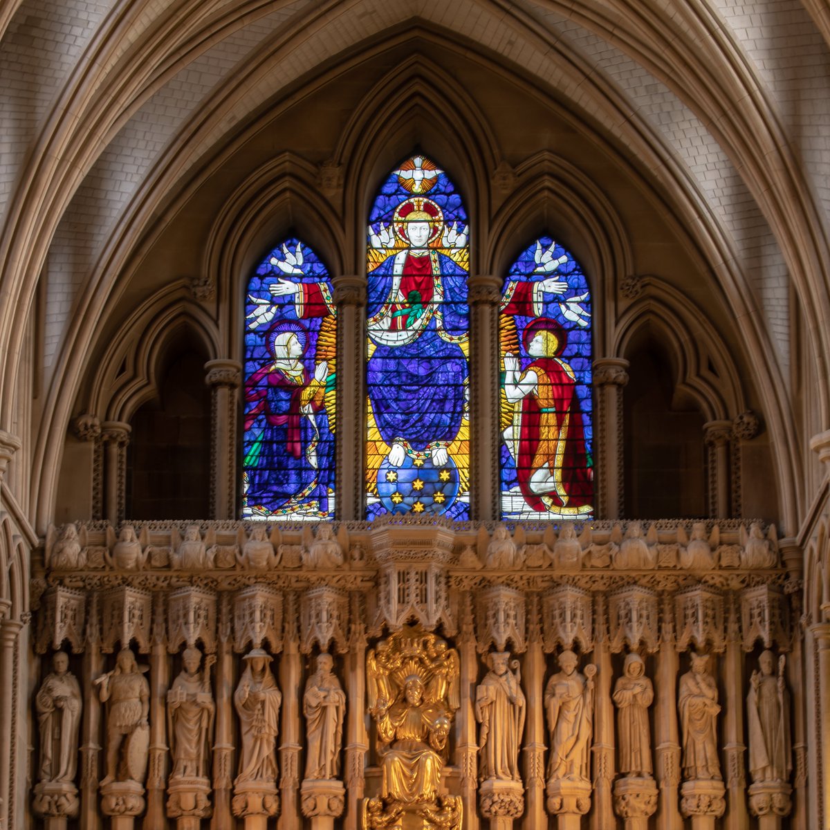Ascension Day Today we mark the feast of the Ascension, when Jesus ascended into heaven, forty days after Easter Sunday. ✝️ 5.30pm | Choral Eucharist sung by the Cathedral Choir 🎶 7pm | Organ Meditation bit.ly/43W9HEj