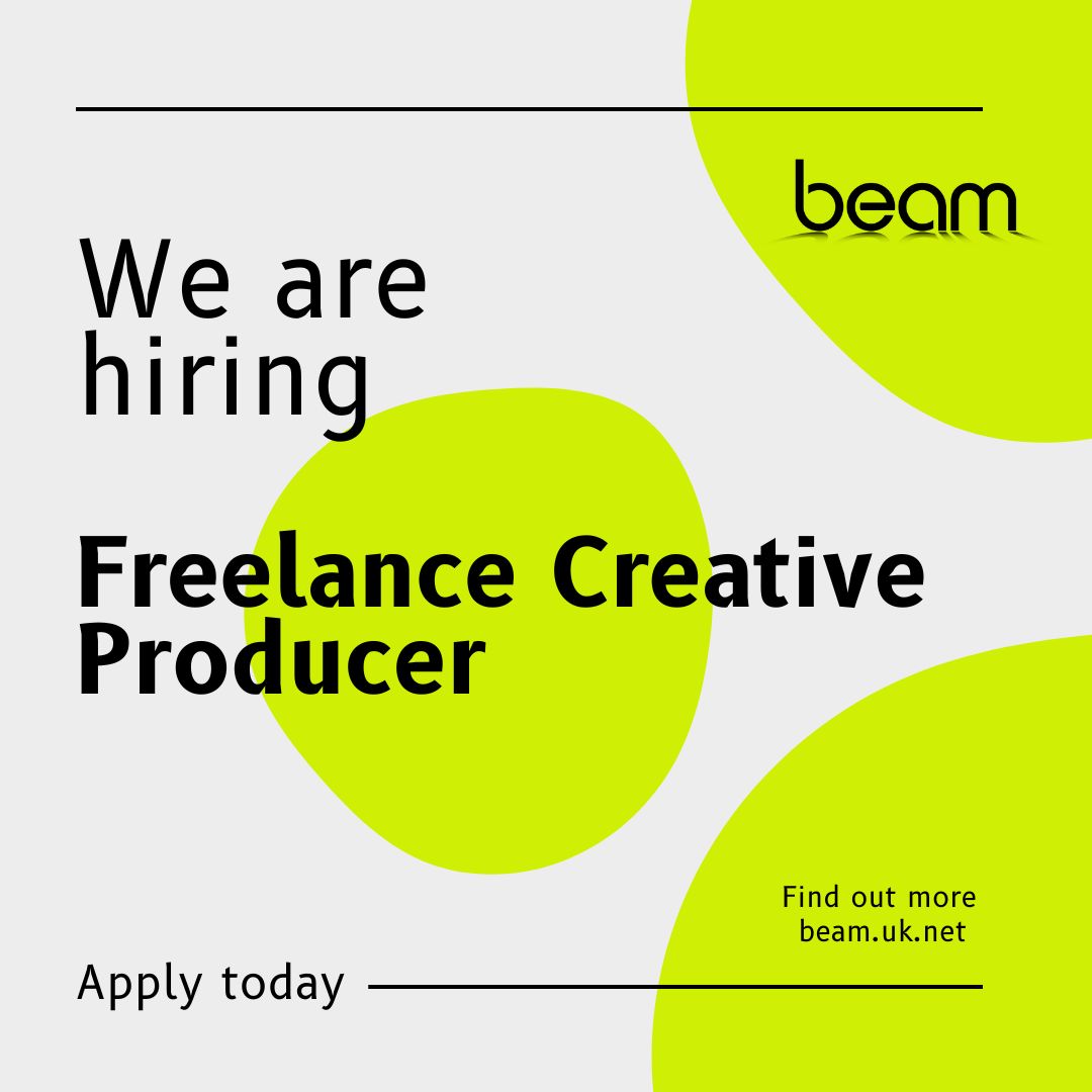 Freelance Creative Producer Opportunity with Beam Part Time Fixed Term Role. We're on the look out for an energetic creative producer with a passion for working with artists and communities! Find out more beam.uk.net/events/freelan… #artsjobs #artjob #producerjob #artsopp