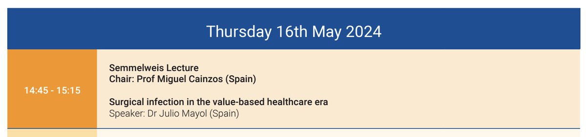 One of the highlights of the next @SISEurope congress in #Barcelona will be the Semmelweiss Lecture by @juliomayol. 🔝A true international KOL who will talk about 'surgical infection in the value-based healthcare era'. The presentation and reply will be made by past-president…