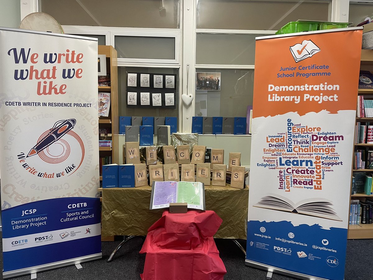 All set for our ‘We Like What We Like’ @CityofDublinETB writer-in-residence showcase event in @ellenfieldlib. A joint initiative with @cdetbscc. Exciting morning of student creativity ahead