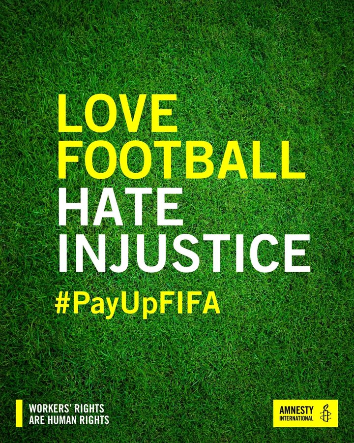 For 5 months, FIFA has been holding on to an independent review of whether they should pay compensation to workers who suffered to deliver the World Cup in Qatar. It's thought the review says they *should* pay - so it is time for FIFA to publish and act amnesty.org/en/latest/news…