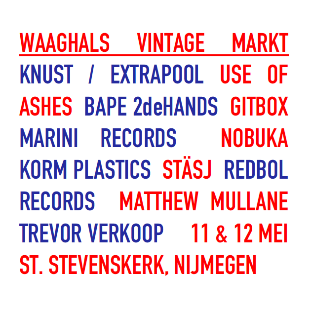 Platenzaak @waaghalsrecords ruimt haar magazijn op en organiseert daarvoor met bevriende verkopers en muzikanten dit weekend een vintage vinyl & cd markt in de Stevenskerk. Toegang gratis.