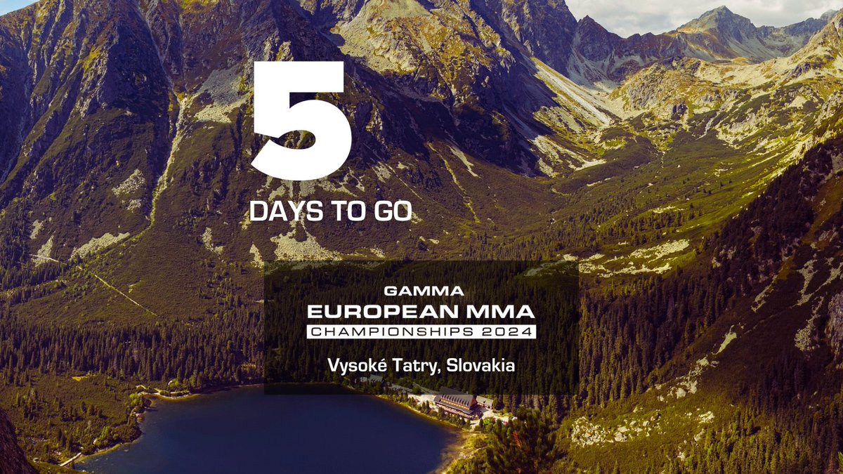 #5days until the first matches of the #2024gammaeuros commence in #slovakia next Tues 14 May with the U18s prelims.   

The youth tournaments run for two days, followed by the seniors from 17th - 19th at the Bellevue Grand Hotel in the High Tatras mountains #mma #mixedmartialarts