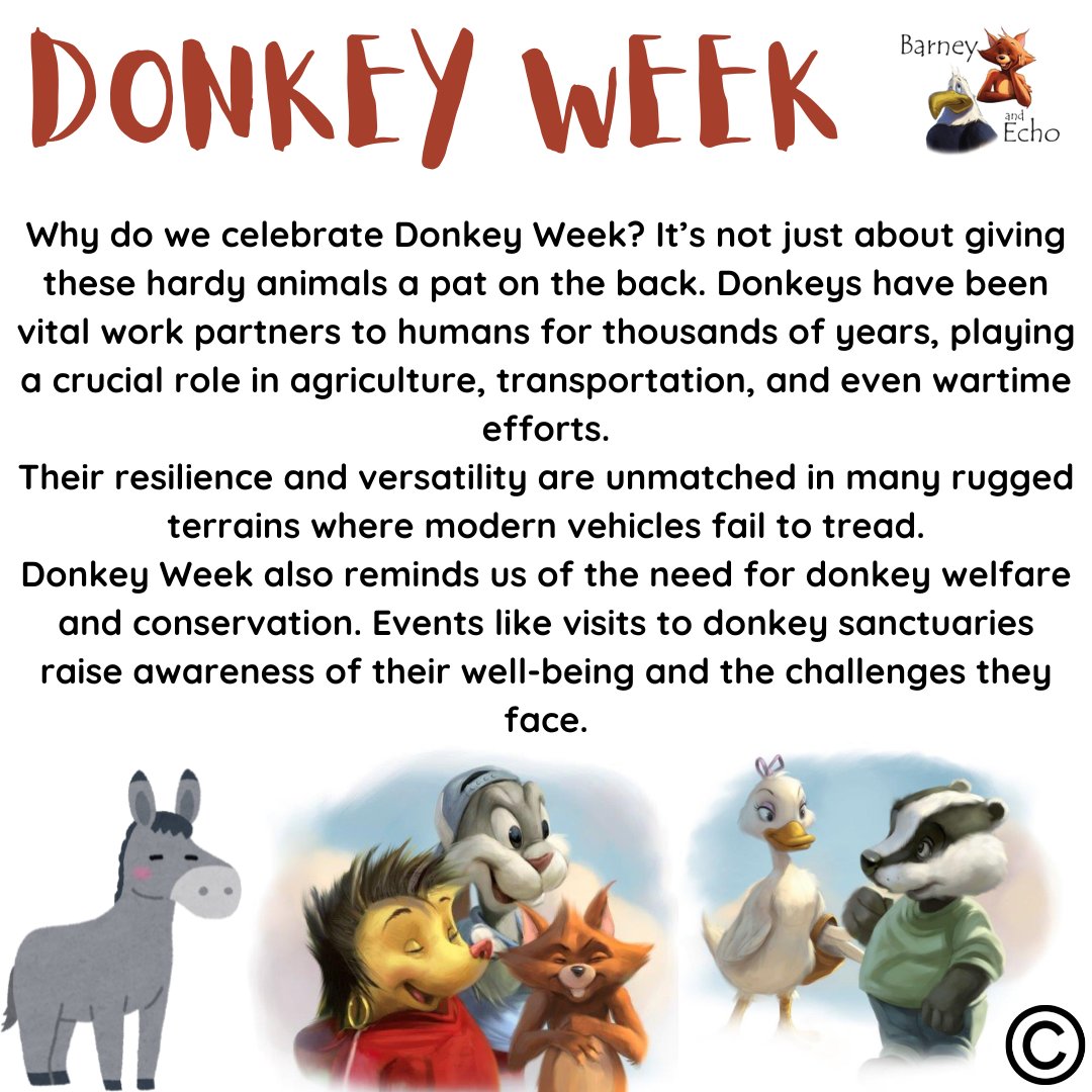 Good Morning all!!! Happy Thursday 🥳

It is #internationaldonkeyweek this week 😁 we love these beautiful animals here at Barney & Echo and this week has sparked a lot of interesting conversations! 😊

#barneyecho #barneyechobooks #booksforschools #booksforchildren #PSHE