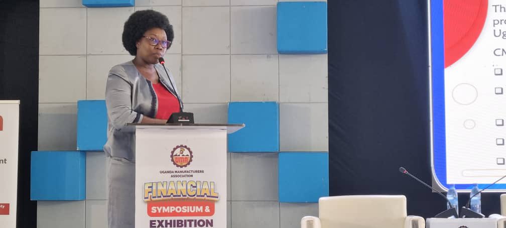 CmaUganda's tweet photo. #HappeningNow: Our CEO, Josephine Okui Ossiya, is presenting at the #UMAFinancialSymposium.

She delves into accessing non-bank, long-term financing solutions through the capital markets, shedding light on innovative approaches that can drive sustainable growth for businesses. https://t.co/2r1iM196K6