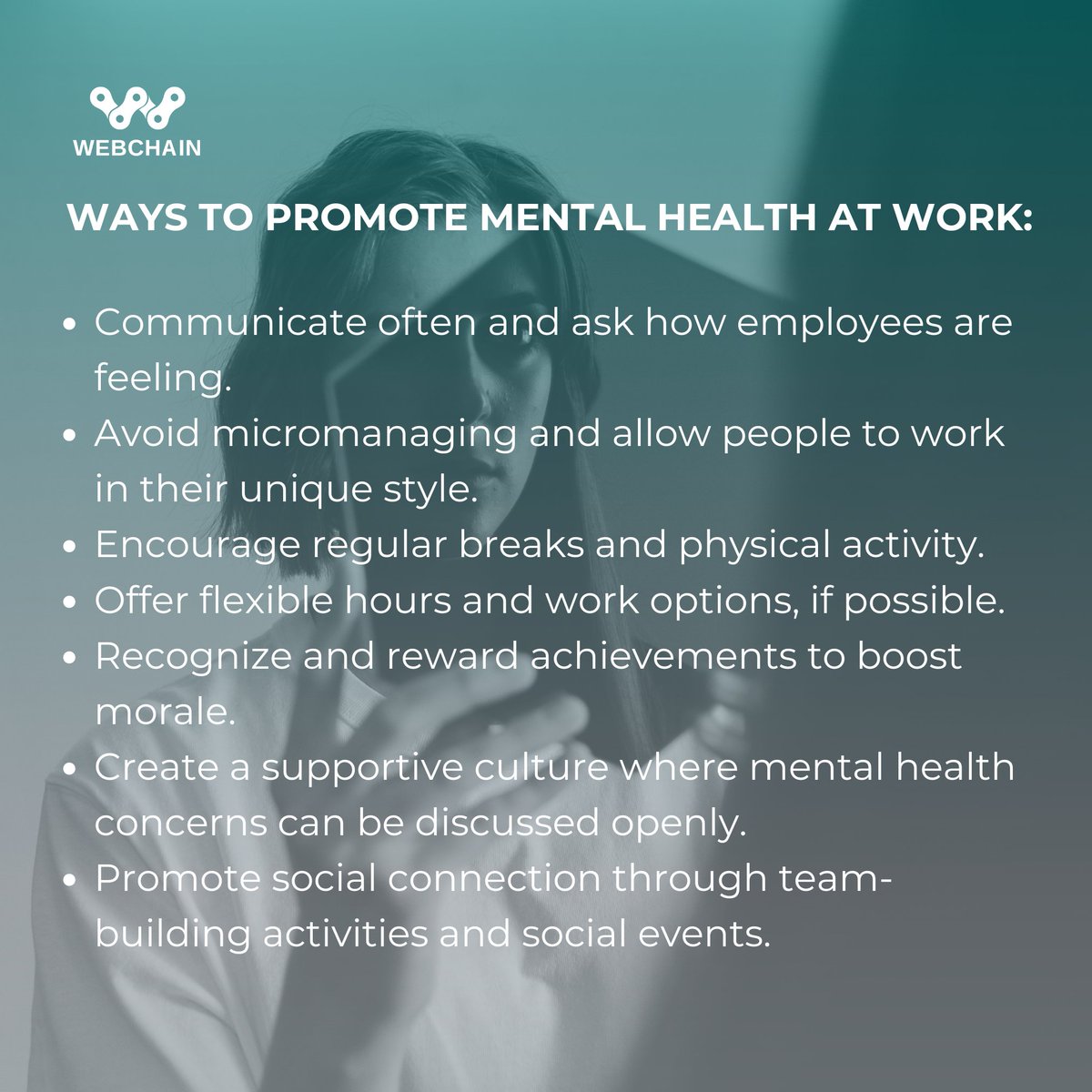 Just remember: when we prioritize self-care, we improve our ability to succeed at work and achieve a healthy work-life balance. ✨ #MentalHealthAwarenessMonth 

#MentalHealthAwareness #MentalHealthMatters #WorkLifeBalance #webchainromania #SoftwareDevelopment