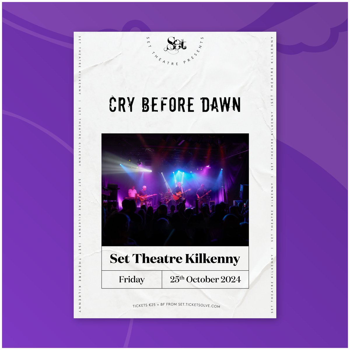 𝗢 𝗡 • 𝗦 𝗔 𝗟 𝗘 • 𝗡 𝗢 𝗪 Cry Before Dawn Friday 25 October Set Theatre Kilkenny Tickets set.ticketsolve.com/shows/11736556…