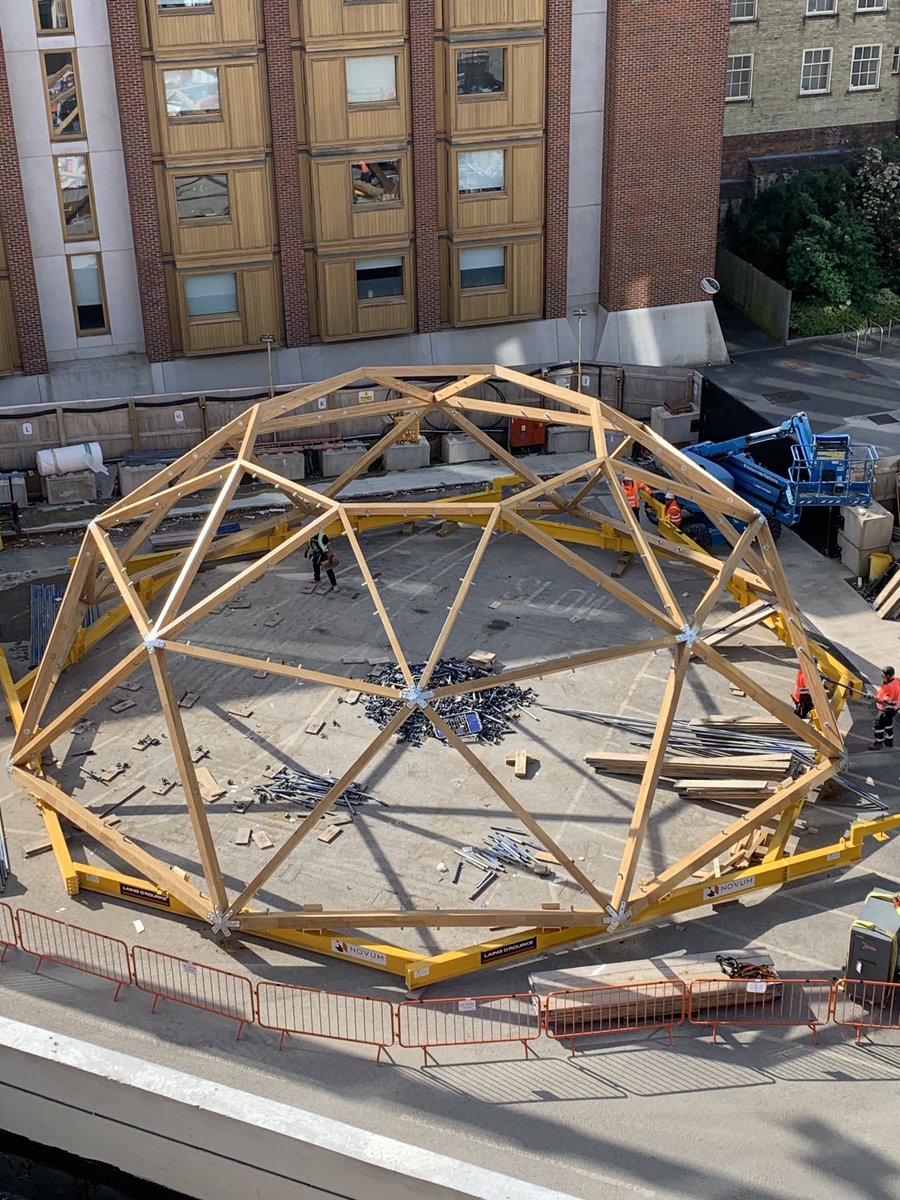 The dome is self supporting and is ready to be hoisted into place