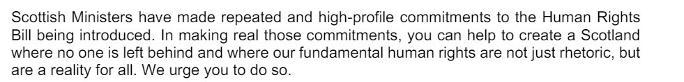 We want to see a Scotland where our fundamental human rights are a reality for all. That's why we are calling on @JohnSwinney to make delivering the Human Rights Bill one of his first priorities as First Minister. #AllOurRights  buff.ly/3WAiivE