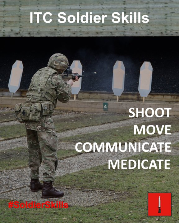 Shoot, Move, Communicate, Medicate are the backbone of a Soldier's training at ITC, preparing them for the field Army. Watch this space for a taste of what our recruits learn during their time at ITC #soldierskills #infantrytrainingcentre #britisharmy