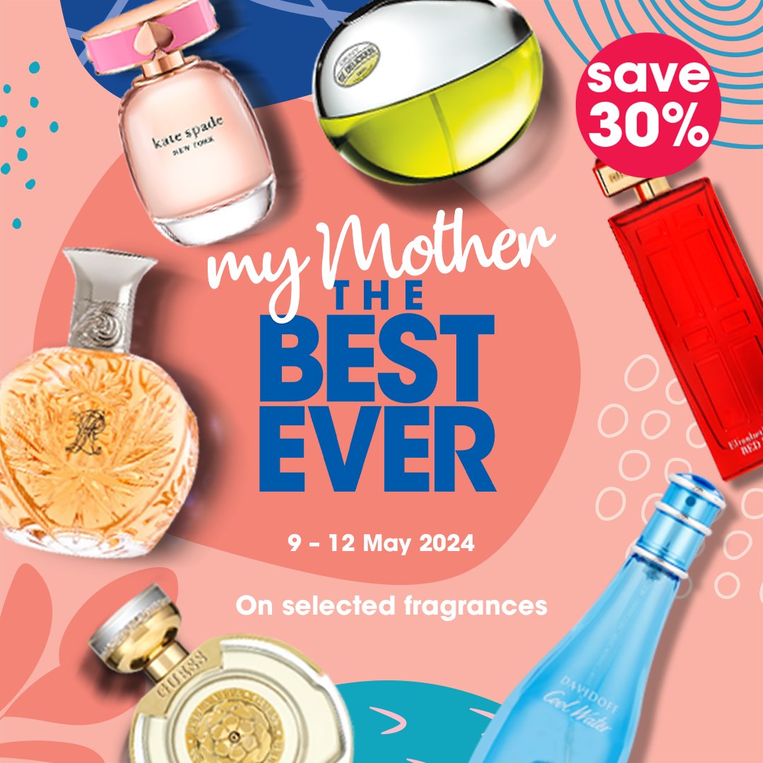 Take 30% OFF selected fragrances and indulge your Mama, Gogo, or aunty with her favourite scent this Mother’s Day. Show them why you think they’re the best ever and make them feel cherished every day. 💕 Available in store and online->> bit.ly/4a7P4Yl #MothersDay