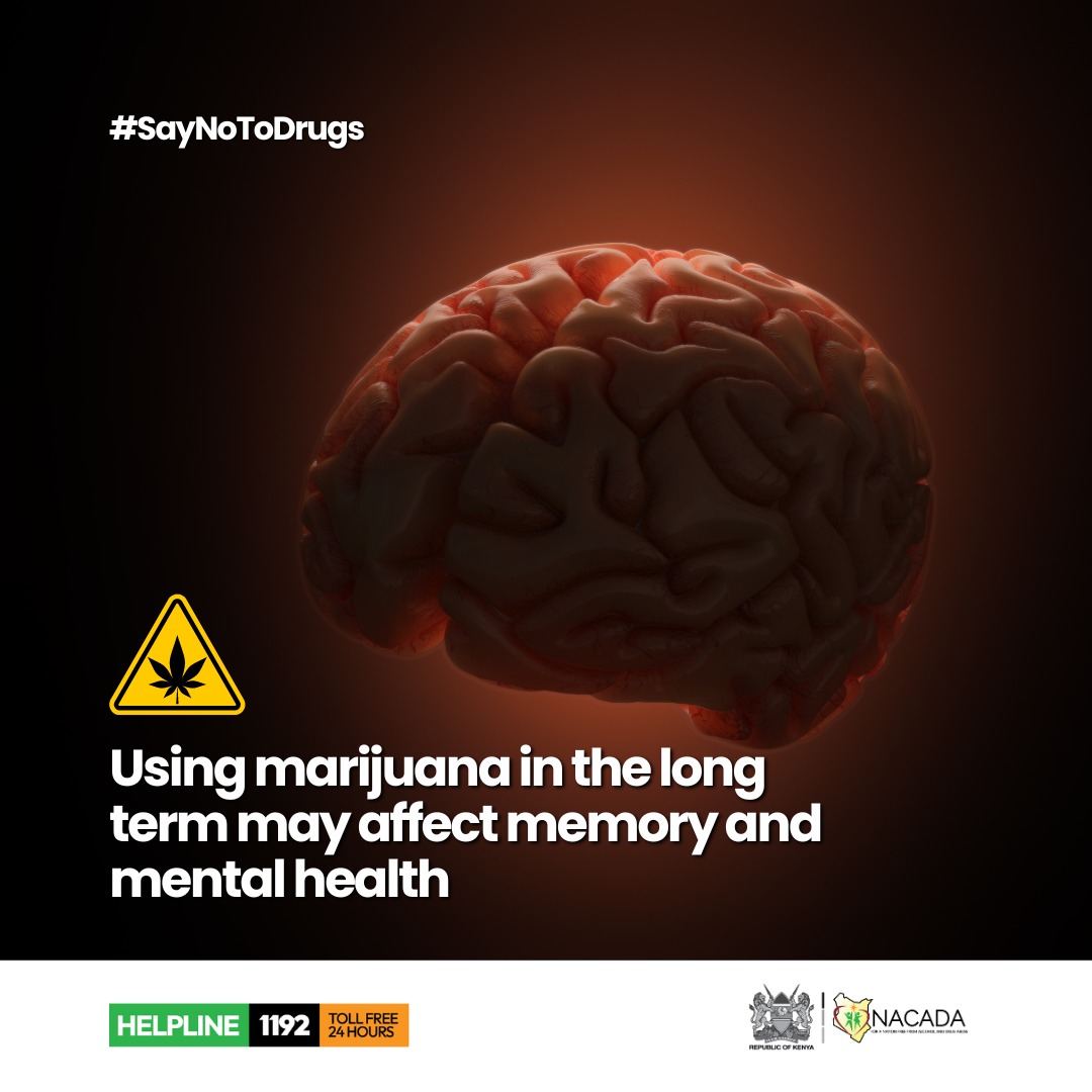 Using marijuana in the long term may affect memory and mental health, and could also be linked to health problems like bouts of severe vomiting #SayNoToDrugs #HealthyNation
