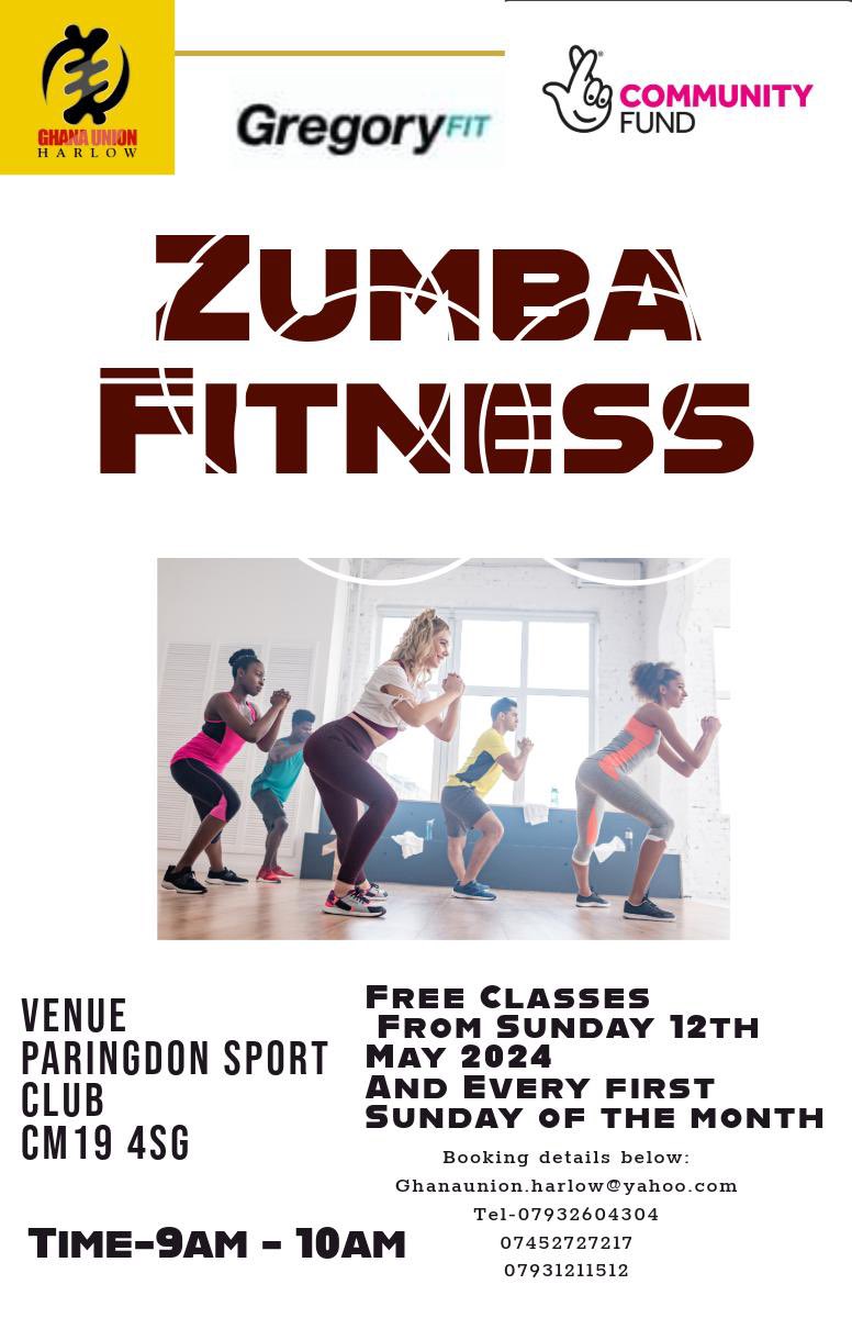 Free Zumba fitness classes for Everyone 😁, Starting the 12th of May then every first Sunday of the Month .@heart4harlow @HarlowCouncil @NewsHarlow @Harlow_News @EHlocalnews @TNLComFund #Fitness #Wellness @efdccommunity #reducingIsolation @#Promotingintegration @BigUpHarlow