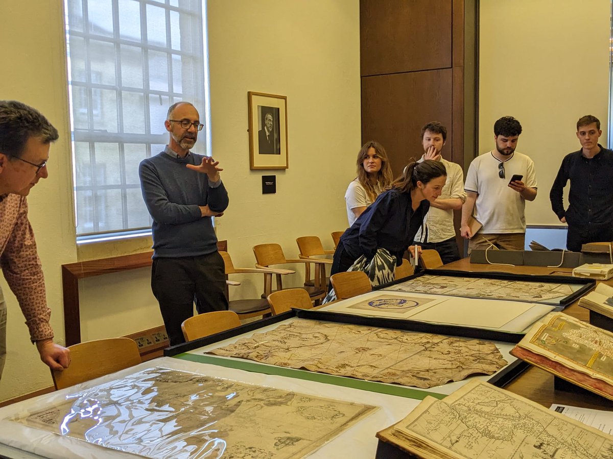 Iberian History at Oxford (@iberiahistoryox) on Twitter photo Yesterday we had a terrific session with sixteenth-century Portuguese portolan charts and other wonderful maps at the Weston Library.
Many thanks to <a href="/HenriqueLeito6/">Henrique LeitĂŁo</a> and @milleanick for sharing their knowledge with us!
<a href="/ciuhct/">CIUHCT</a>
<a href="/ErcRutter/">RUTTER ERC Project</a>
<a href="/OxEuroHist/">Oxford Centre for European History</a>
<a href="/OxfordHistory/">Oxford History</a> Yesterday we had a terrific session with sixteenth-century Portuguese portolan charts and other wonderful maps at the Weston Library.
Many thanks to <a href="/HenriqueLeito6/">Henrique LeitĂŁo</a> and @milleanick for sharing their knowledge with us!
<a href="/ciuhct/">CIUHCT</a>
<a href="/ErcRutter/">RUTTER ERC Project</a>
<a href="/OxEuroHist/">Oxford Centre for European History</a>
<a href="/OxfordHistory/">Oxford History</a>