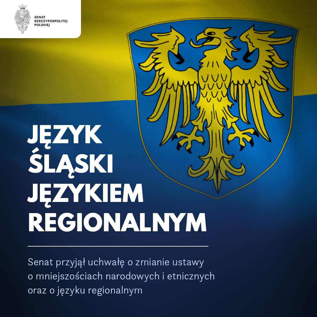 Senat przyjął bez poprawek ustawę o zmianie ustawy o mniejszościach narodowych i etnicznych oraz o języku regionalnym oraz niektórych innych ustaw. 🟢Za: 57 🔴Przeciw: 29 ⚪️Wstrzymało się: 2 Ustawa nadaje etnolektowi śląskiemu status języka regionalnego.