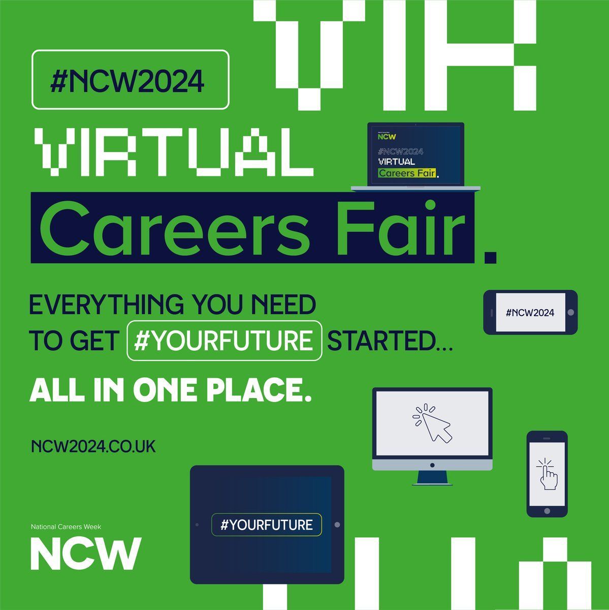 Everything you need to get #yourfuture started . . . . 

Explore our 𝙑𝙞𝙧𝙩𝙪𝙖𝙡 𝘾𝙖𝙧𝙚𝙚𝙧𝙨 𝙁𝙖𝙞𝙧 👇

buff.ly/44zm9es 

#NCW24
NCW2024 
#NationalCareersWeek
