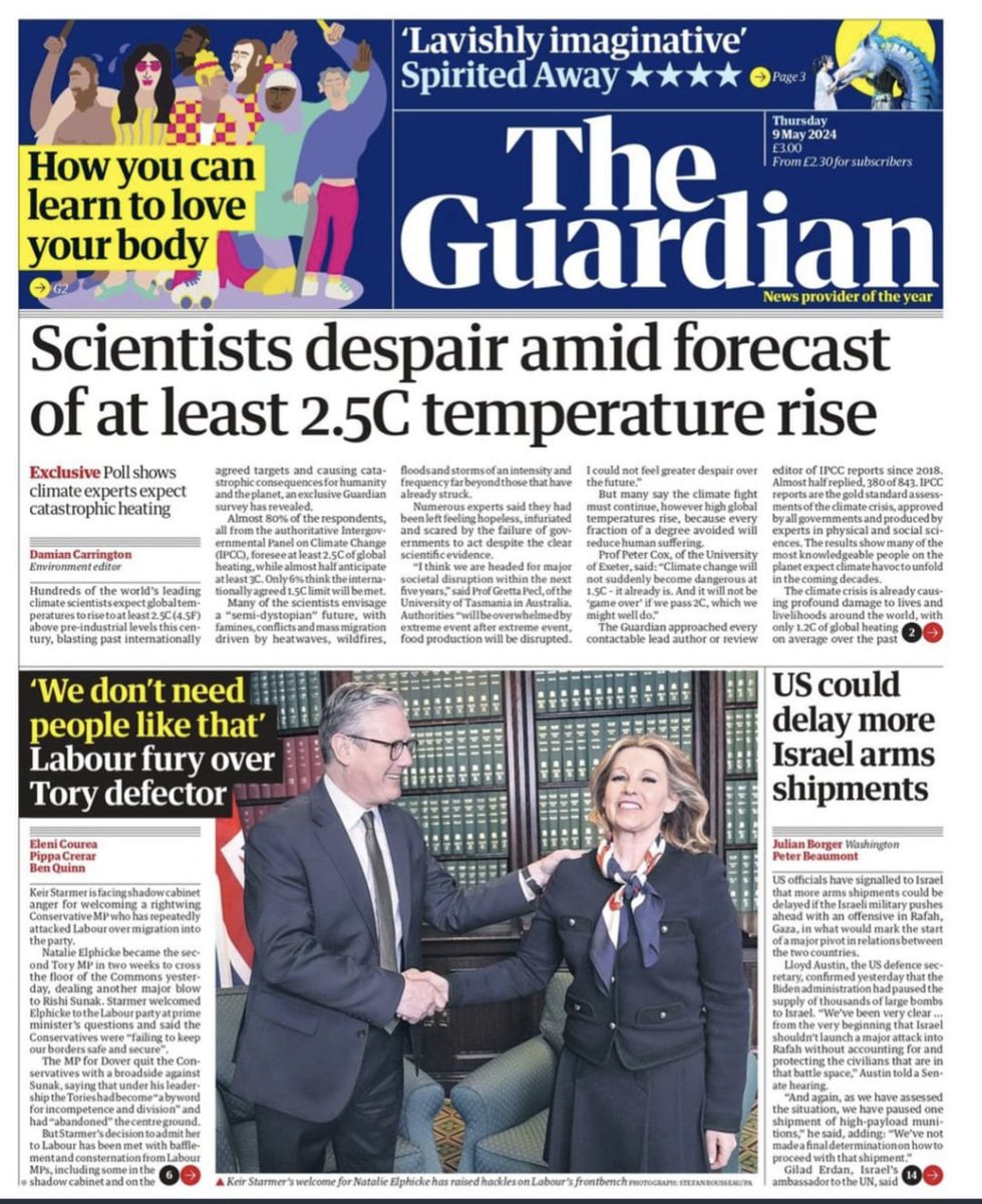 The kind of front page historians may one day analyse in disbelief. Scientists have run out of words to tell us how serious an emergency this is. And still both main parties bury their heads in the sand