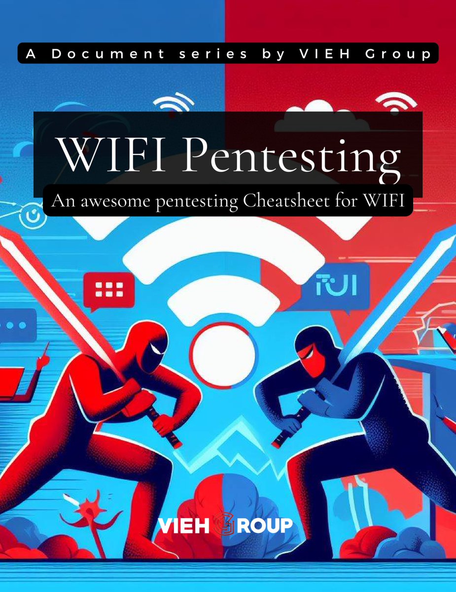 Today, I have a successful resource suggestion that you can benefit from regarding WiFi Pentesting❗️🤓 Don't forget to add it to your bookmarks.🤞🏻🌸

Credit: @viehgroup 🌟🙌🏻

PDF: media.licdn.com/dms/document/m… 

#cybersecurity #infosec #WiFi #pentesting #pentest 
#Hacking