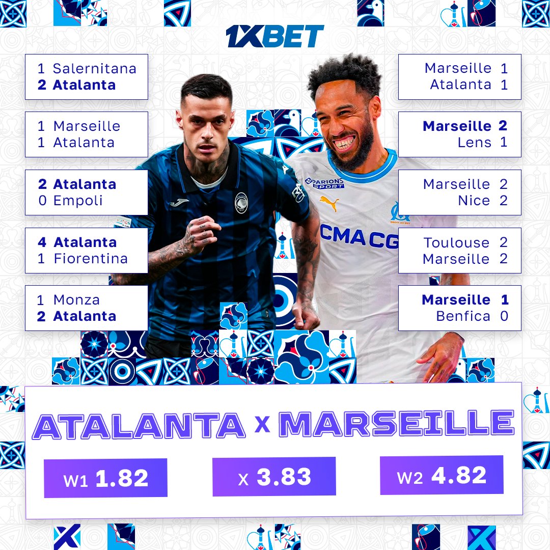 🇮🇹Atalanta 🆚 Marseille 🇫🇷 😤 Fransa'daki ilk maç 1-1 beraberlikle sonuçlandı 👏 Son 5 maçta takımlar iyi bir grafik çizdi. Finale kim yükselecek? Tahmininizi yapın. 🔜🔜🔜 tapxlink.com/UEL_tw