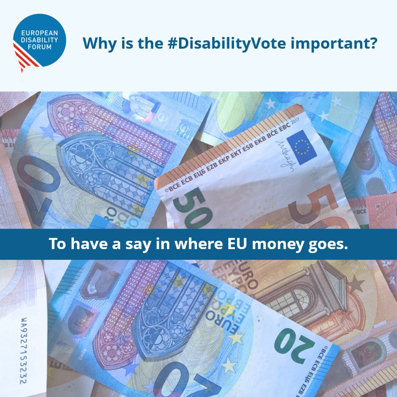 Today is #EuropeDay, and 4 weeks until the EU elections begin.

The EU Social Fund is one example of how EU money can drive equal opportunities and support in employment for persons with disabilities.

#UseYourVote - tell the EU where you want its funding to go.

#DisabilityVote