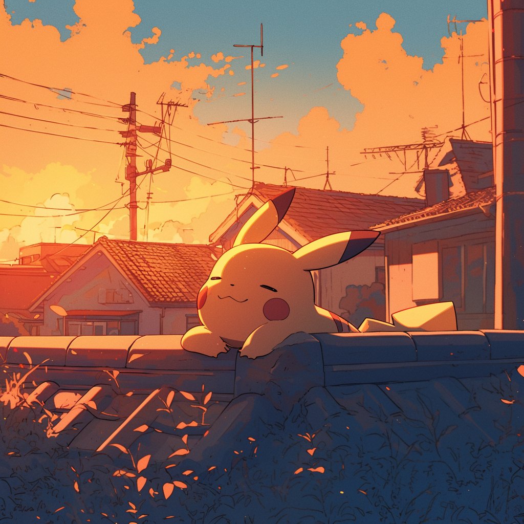 Pikachu in the evening