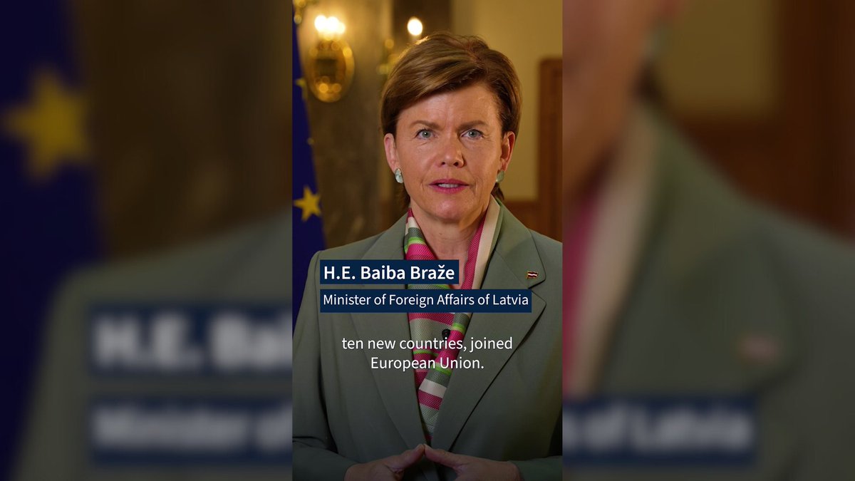Latvia’s Minister of Foreign Affairs @Braze_Baiba and seven #EU 🇪🇺 Ambassadors resident in Riga send greetings on Europe Day. This is our 2️⃣0️⃣th #EuropeDay together as members of the EU. 👉 youtu.be/0XOc4463cGs?si… #LV20EU #UnitedInDiversity