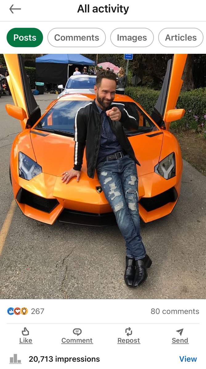 Linkedin growth hack, add lambo to all your posts for at least 400% boost in engagements.