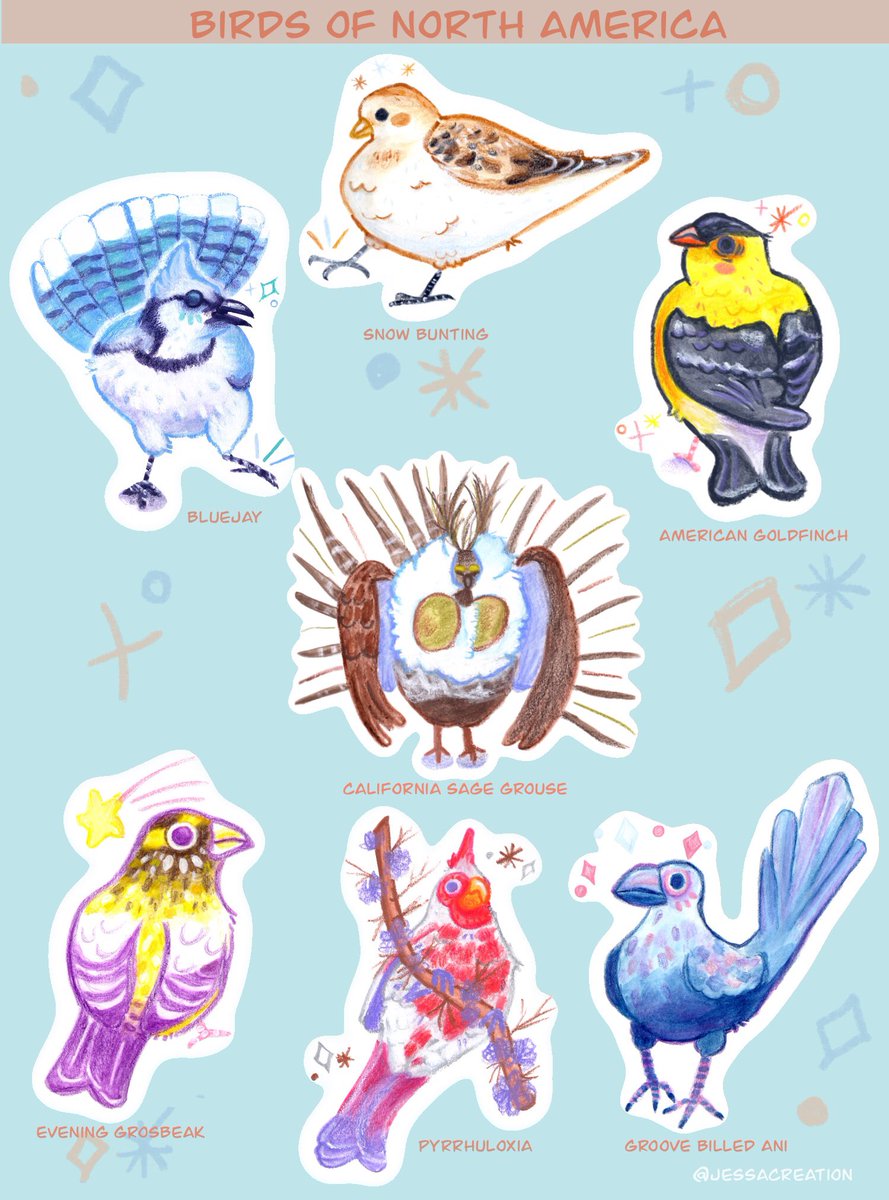 Coming soon-sticker sheets from Birbfest 2024 🦜