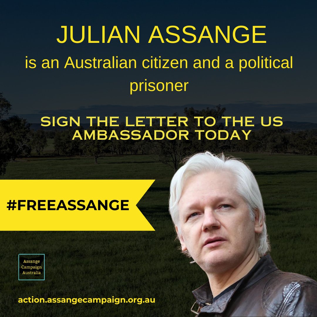 It's time to free political prisoner and 🇦🇺 Australian citizen Julian Assange

Take ACTION sign the open letter to help #FreeAssange
👉 action.assangecampaign.org.au/?pc=twf

#Assange #FreeAssangeNOW #PressFreedom