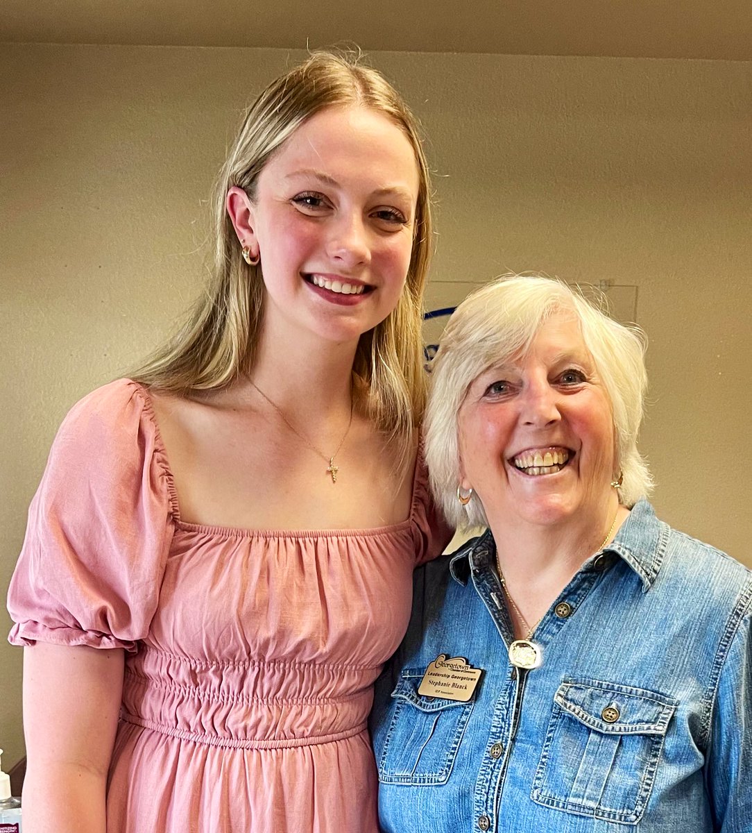 BUSY NIGHT for GHS junior Aubrey Bryant at her Junior Leadership graduation with her advisor—proud Aubrey learned from the best GISD School Board Trustee Stephanie Blanck. Then Aubrey raced over to our Lady Eagle🏀Celebration #EFND💙