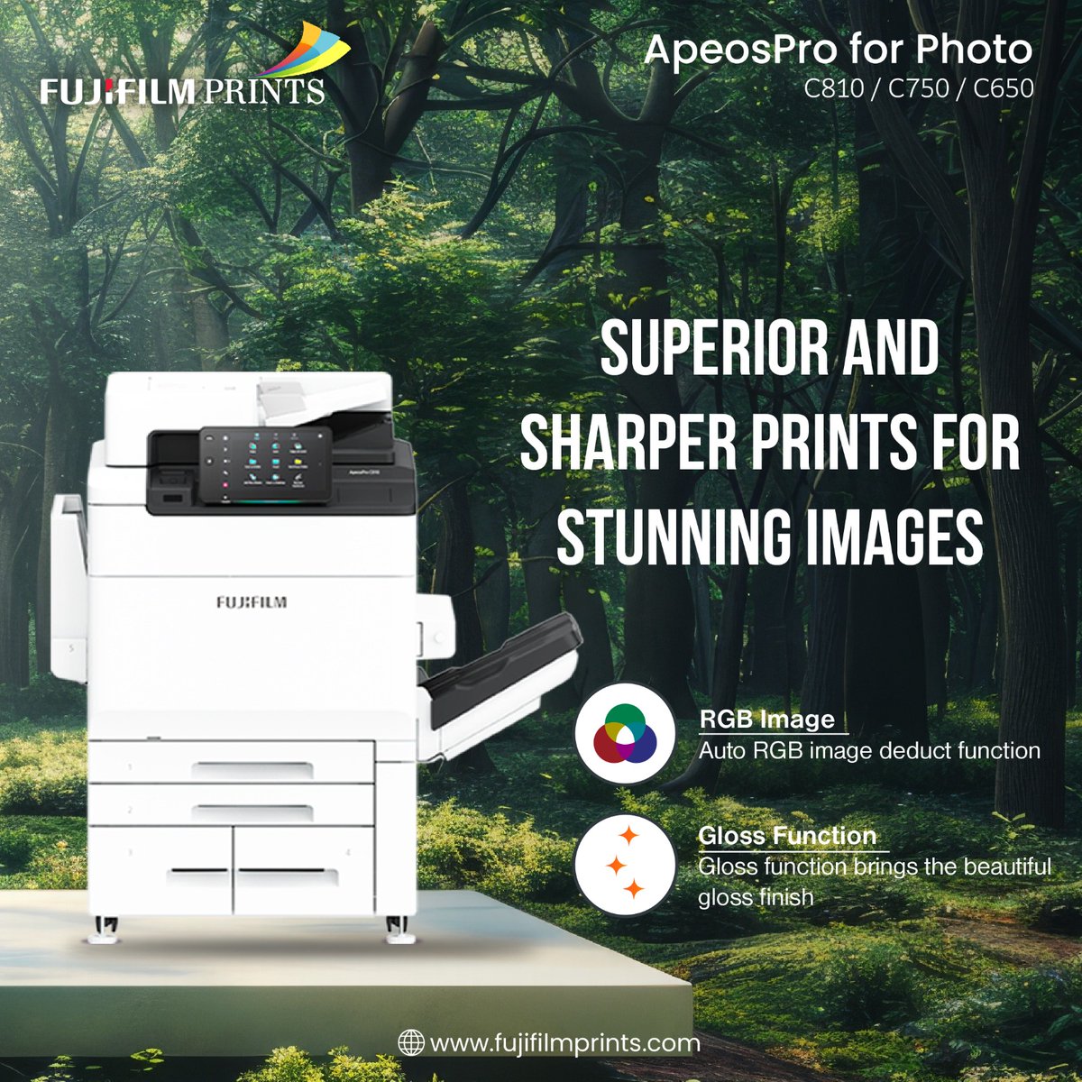 Superior And Sharper Prints For Stunning Images.

ApeosPro For Photo
C810/C750/C650

#fujifilm #fujifilmprints #photofinishing #photoproducts #qualityprinting #fujifilmpaper #fujifilmsystems #photography #weddingphotos #bestsolution