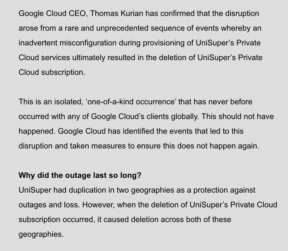 judges119's tweet photo. new one for @badthingsdaily: one of the top three cloud providers has a misconfiguration and deletes your entire account by accident and can't recover it. https://t.co/6pFAzvyZln