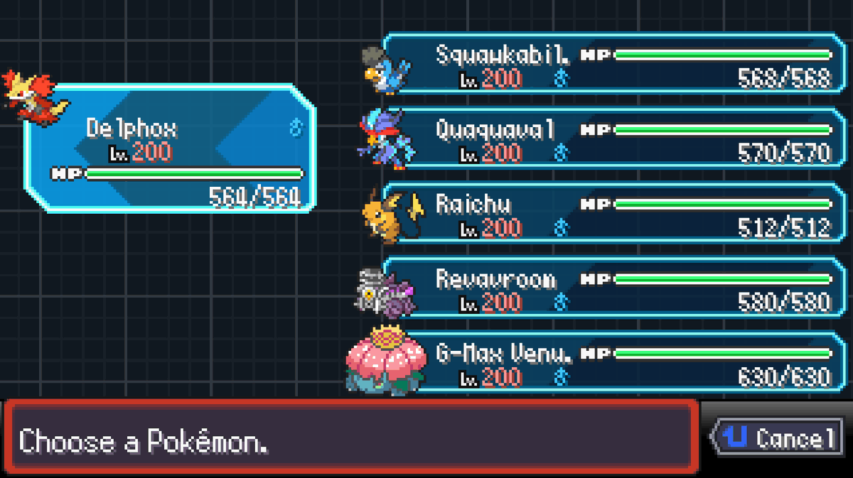 lost to final boss but this team in PokeRogue was dumb as hell, if only because it had Squawkabilly on it since the start