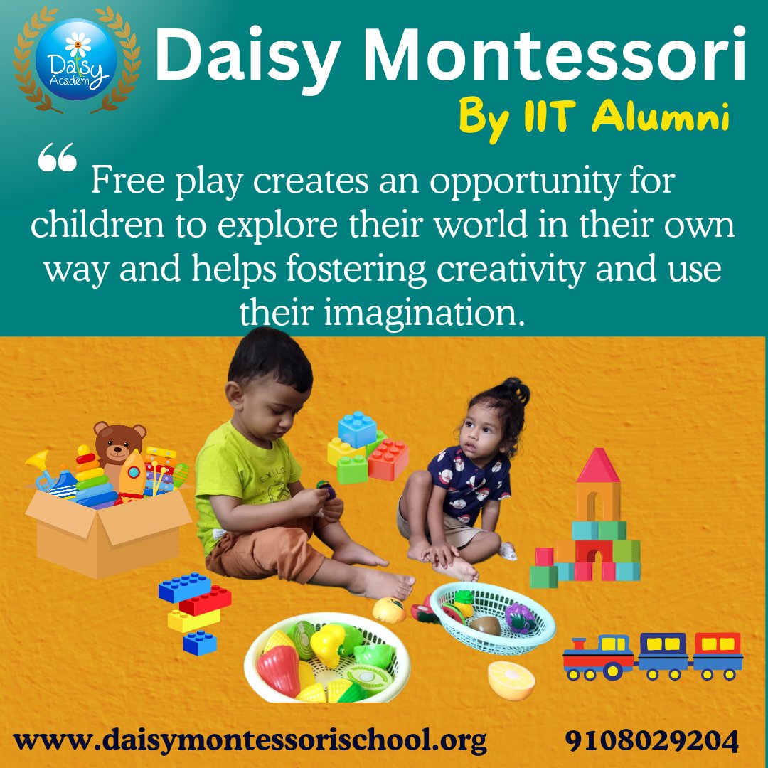 Freely chosen play helps children and young people's healthy development. To have good physical and mental health and to learn life skills, they need various unstructured play opportunities.
#daisymontessori #Childcare #childdevelopment #freeplay #montessori #education #edu