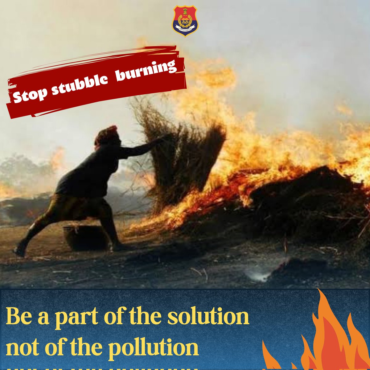 Ludhiana_Police's tweet photo. "ਧਰਤੀ ਮਾਤਾ ਕਰੇ ਪੁਕਾਰ, ਪਰਾਲੀ ਨਾ ਜਲਾਓ ਅਬਕੀ ਬਾਰ , ਪਰਾਲੀ ਨਹੀਂ ਜਲਾਏ ਗੇ, ਵਾਤਾਵਰਨ ਨੂੰ ਬਚਾਏ ਗੇ"

#SafetyFirst
#pollutionsafe https://t.co/ztaFaQ5Bid