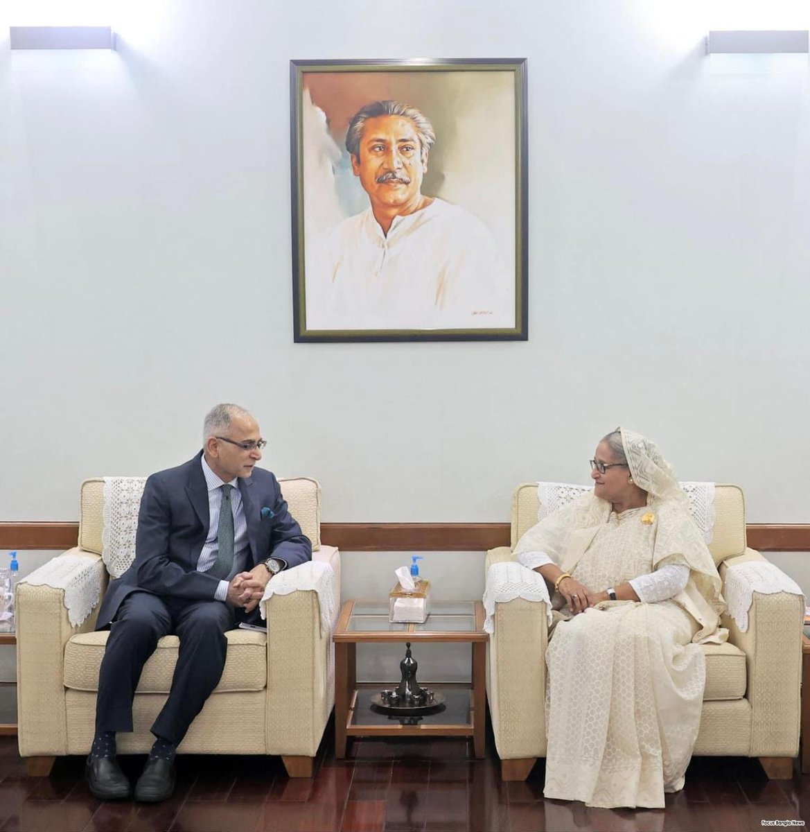 India's foreign secretary Kwatra calls on Bangladesh PM Hasina in Dhaka.