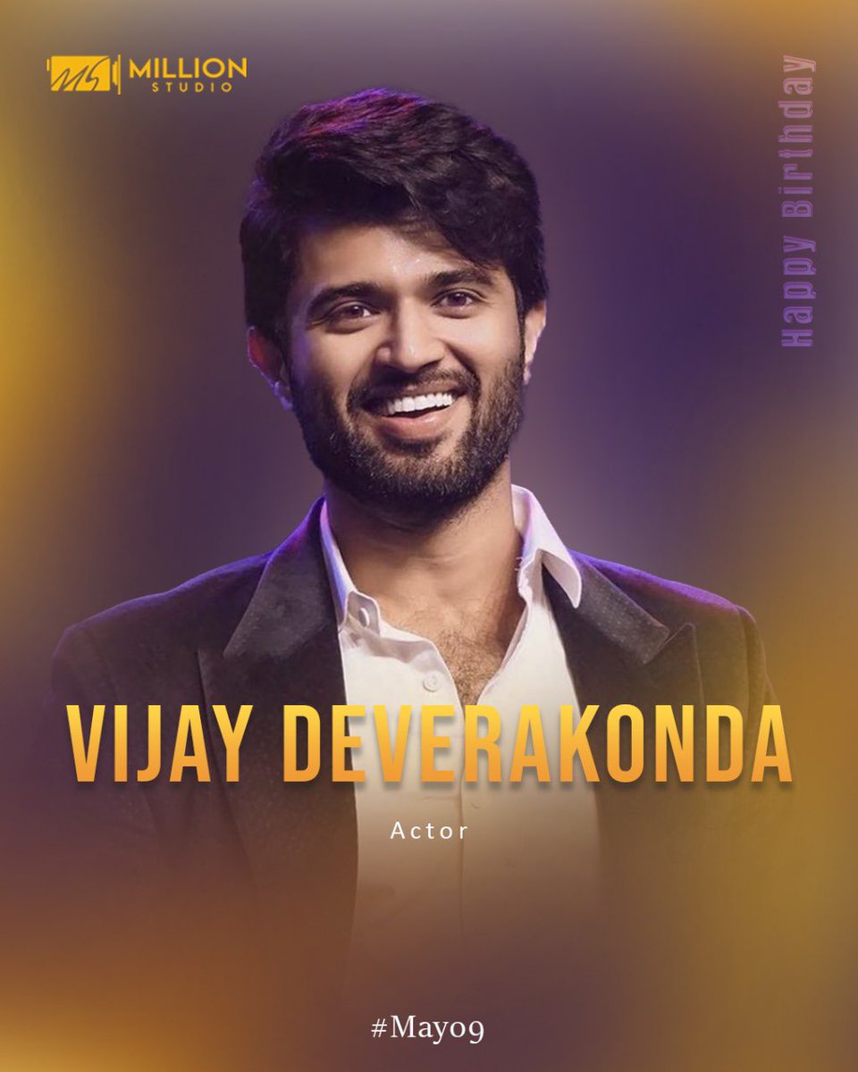 Team Million Studio Wishes the Charismatic actor @TheDeverakonda very happy birthday 🎂🎬 #HBDTHEVijayDeverakonda #SVC59 #Millionstudio