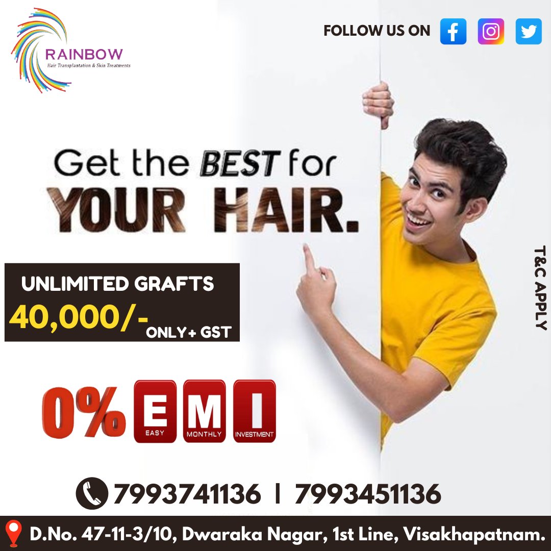 Restore your confidence with our cutting-edge hair transplantation procedures. Get an unlimited number of hair grafts for an affordable price of ₹40,000 plus

Visit or call on 7993451136/7993741136

#hairtransplant #hair #haircare #hairtreatment #hairrestoration #hairclinic