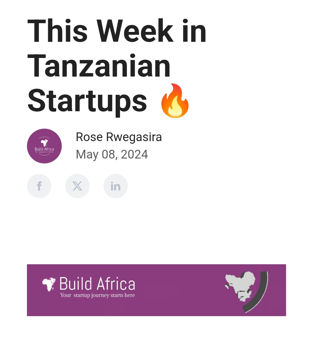 Are Tanzanian banks stepping up to support startups and entrepreneurs? 

#mbeguAfrica #buildAfrica #newsletter
#uvaprotest #MetGala2024 #Rafah
#MetGala #Eurovision2024 

buildafrica.beehiiv.com/p/week-tanzani…