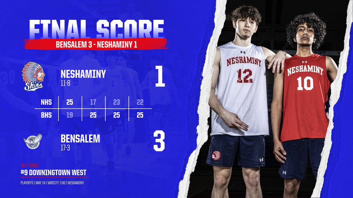 Tough battle against a solid Bensalem team tonight. Came up short with plenty of opportunities. We await our playoff seeding now! @NeshSkinsNation