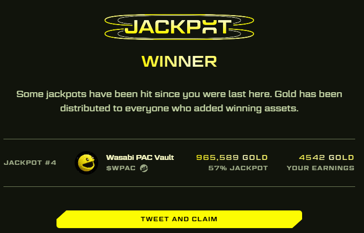 DeeZe's tweet photo. ANOTHER JACKPOT FOR @pacmoon_ HOLDERS

GOD IS GOOD 

can't believe I have earned more blast gold from holding my FREE airdrop than the 120+ ETH I incinerated on @CryptoValleys 🙈 https://t.co/AinVtFBet6