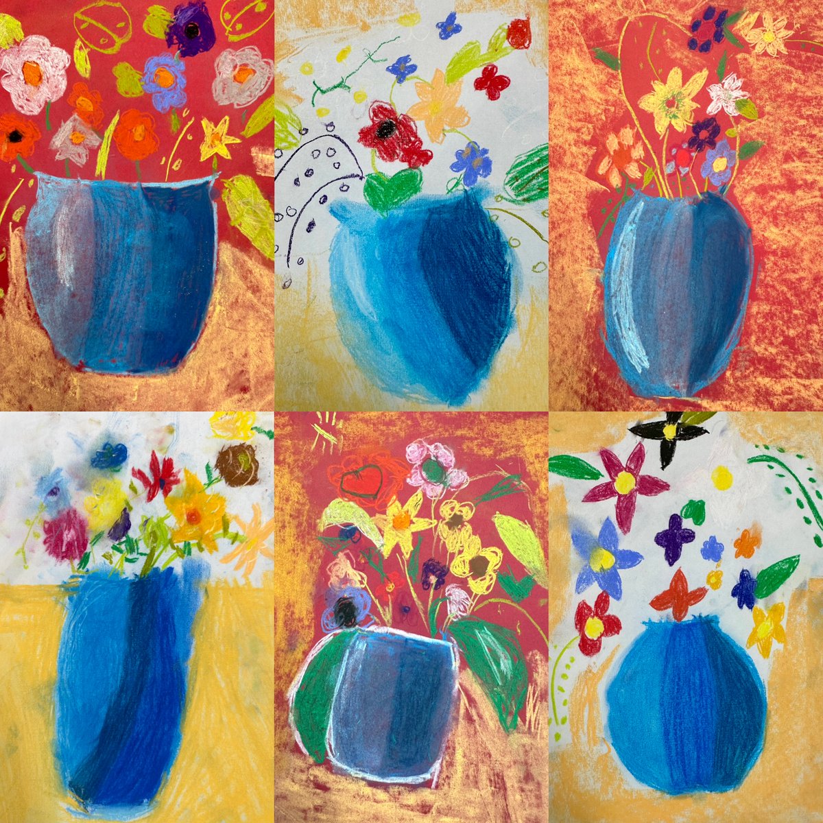 Inspired by Odilon Redon, dreamy summer flowers by our year 3 pupils  #primaryart #odilonredon #year3art #softpastel #commitment #enjoyment