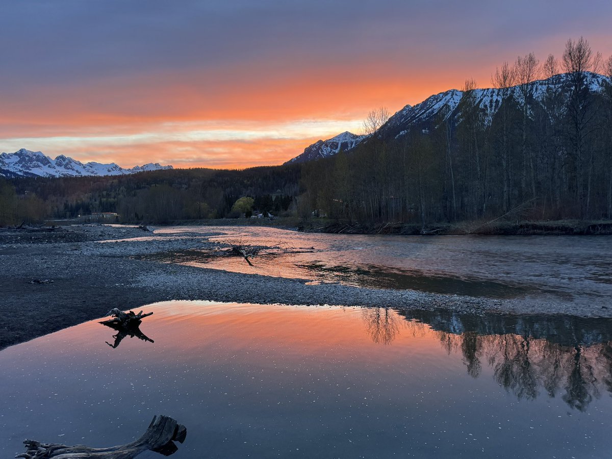 (Another view of) Sunset over the Elk River Near Fernie BC East Kootenays