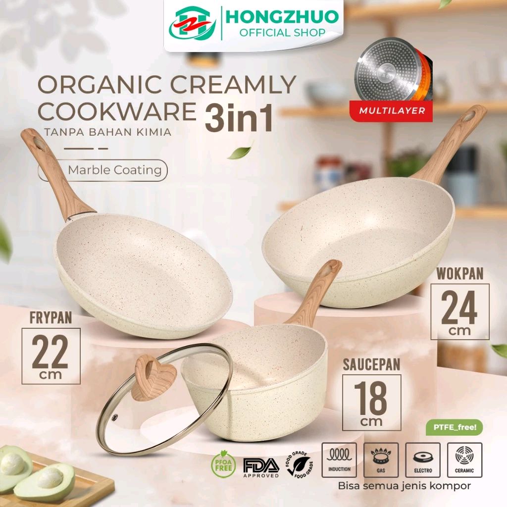 karimatuzzahro's tweet photo. Cek Tifale by Hongzhuo 3in1 Organic Creamly Cookware Marble Coated Anti lengket Handle Bakelite Silicone Anti Leleh Avocado Pan dengan harga Rp138.000. Dapatkan di Shopee sekarang! https://t.co/A7zOShswAM https://t.co/hMQJOfdYpK