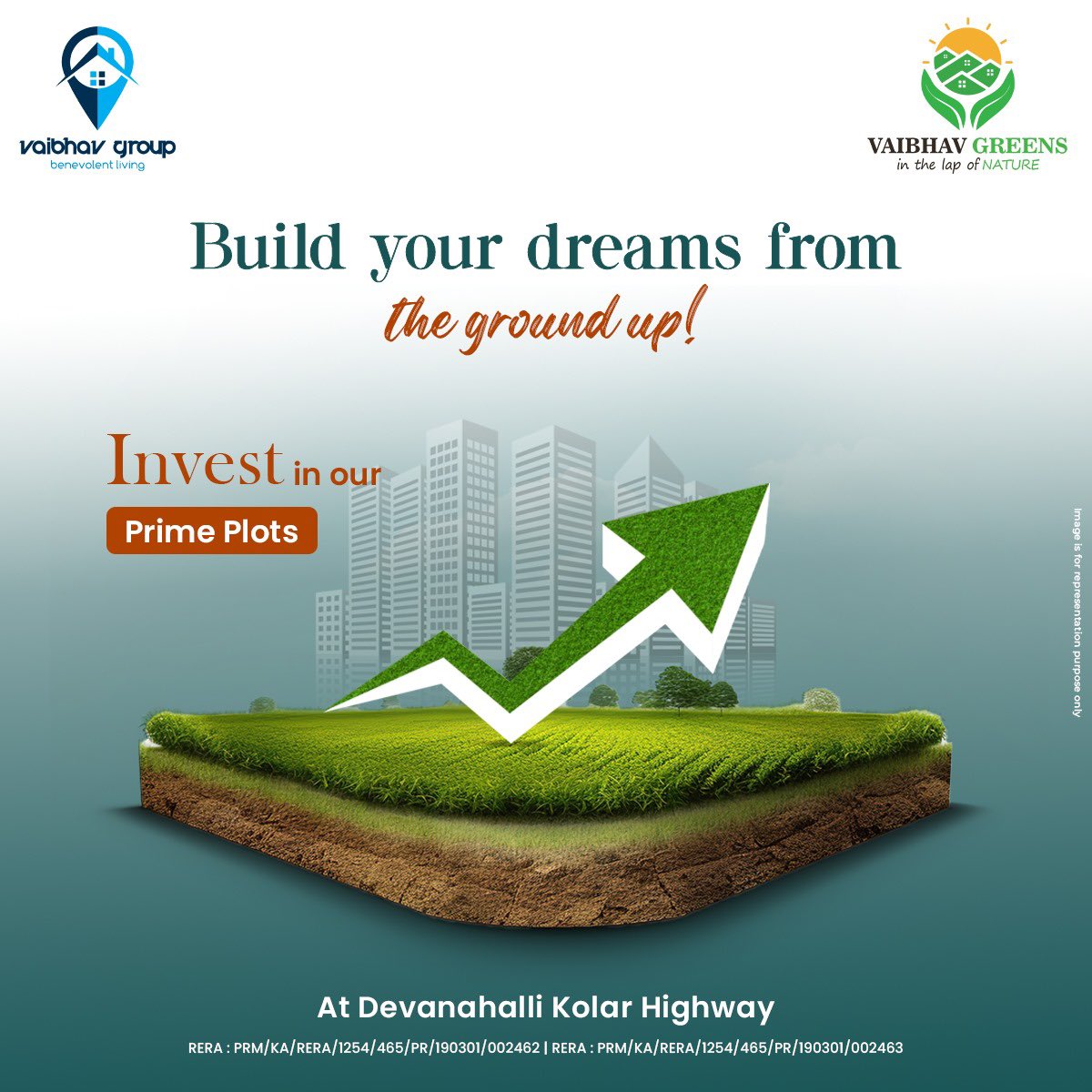 Build your dreams. Invest in premium villa plots at Vaibhav Greens - Commencing at ₹1,300/sqft* along Devanahalli Kolar Highway.

#VaibhavGroup #PlotsForSale #ResidentialPlots #LandForSale #InvestmentLand #RealEstate #PlotsInBangalore #Bengaluru #Karnataka #investinland